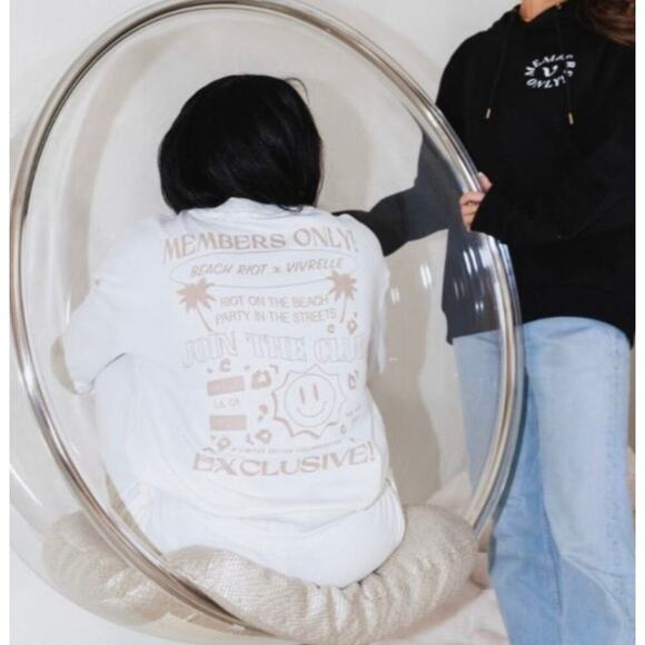 Beach Riot X Vivrelle Join The Club Members Only Crew Sweatshirt Size Large - Picture 1 of 8